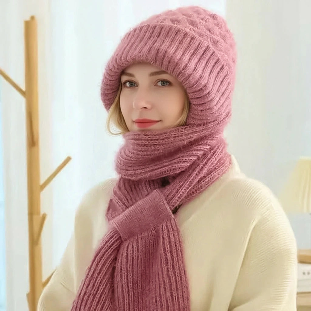 Marie-Claire™ | Ensemble bonnet & écharpe chaud et élégant