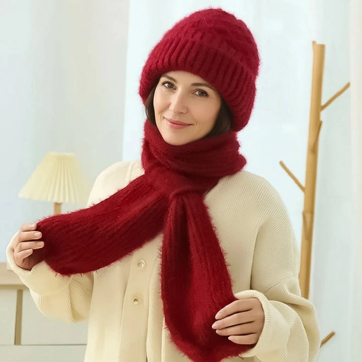 Marie-Claire™ | Ensemble bonnet & écharpe chaud et élégant