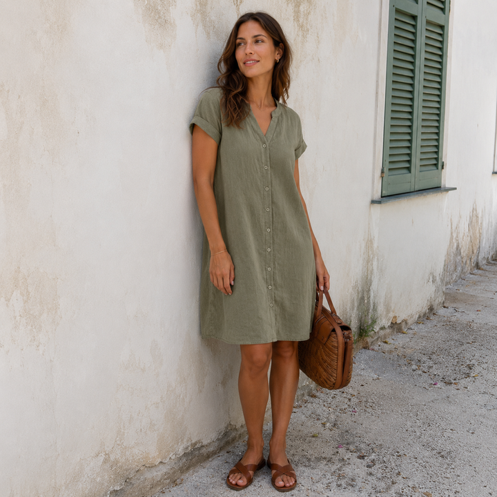 Tess™ | Robe chemise en lin élégante et confortable